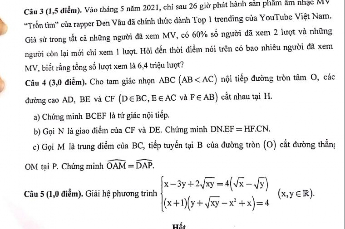 Học sinh dễ đạt điểm 7 với đề thi Toán vào 10 của Nghệ An