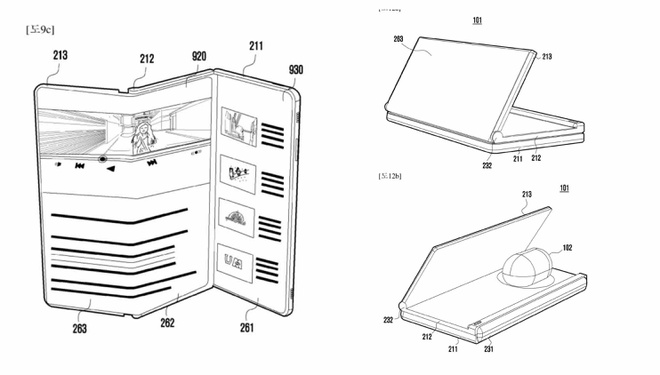 Samsung đăng ký smartphone gập làm ba