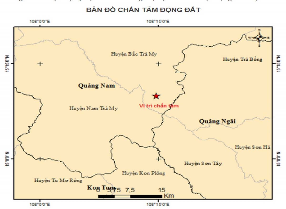 Quảng Nam:&nbsp;Lại xảy ra động đất ở huyện miền núi Bắc Trà My