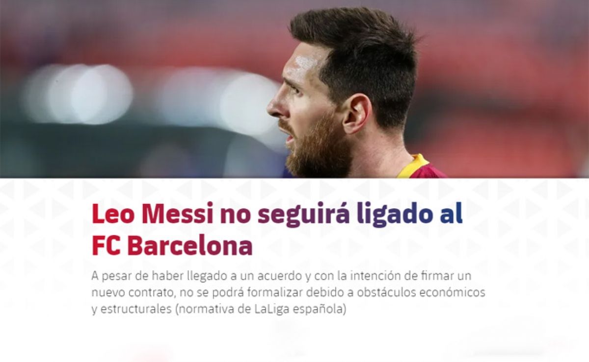 Messi không gia hạn hợp đồng, chính thức chia tay Barca