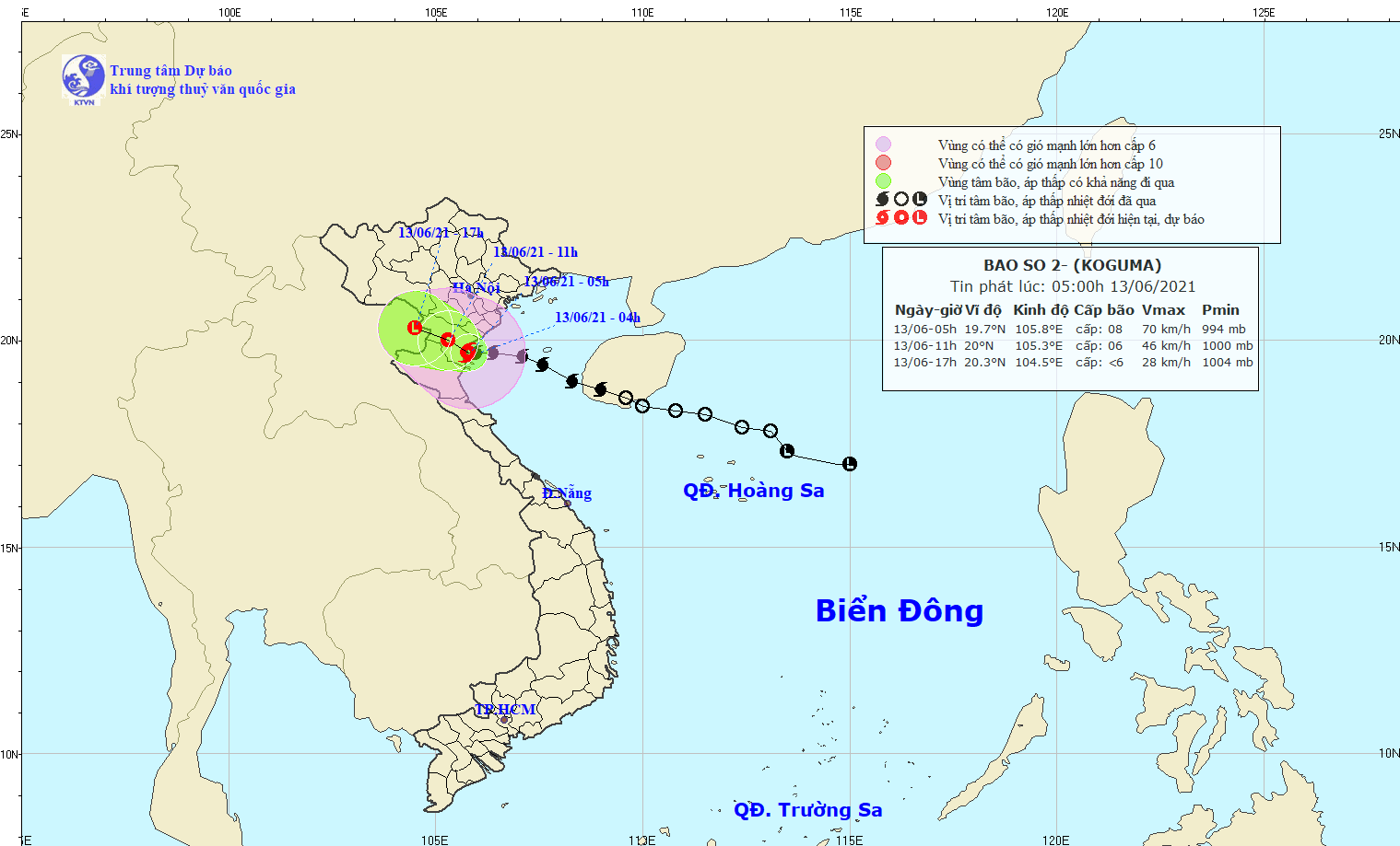 Hôm nay 13/6, bão số 2 gây mưa to đến rất to khu vực Thanh Hóa, Nghệ An, Hà Tĩnh