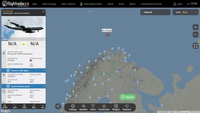 2 máy bay siêu hiếm của Mỹ có thể đang dò tìm vũ khí mật 9M730 Burevestnik?