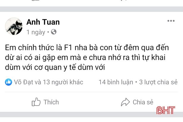 F1 tự giác khai báo y tế - bài học về ý thức phòng, chống dịch Covid-19 ở Hà Tĩnh