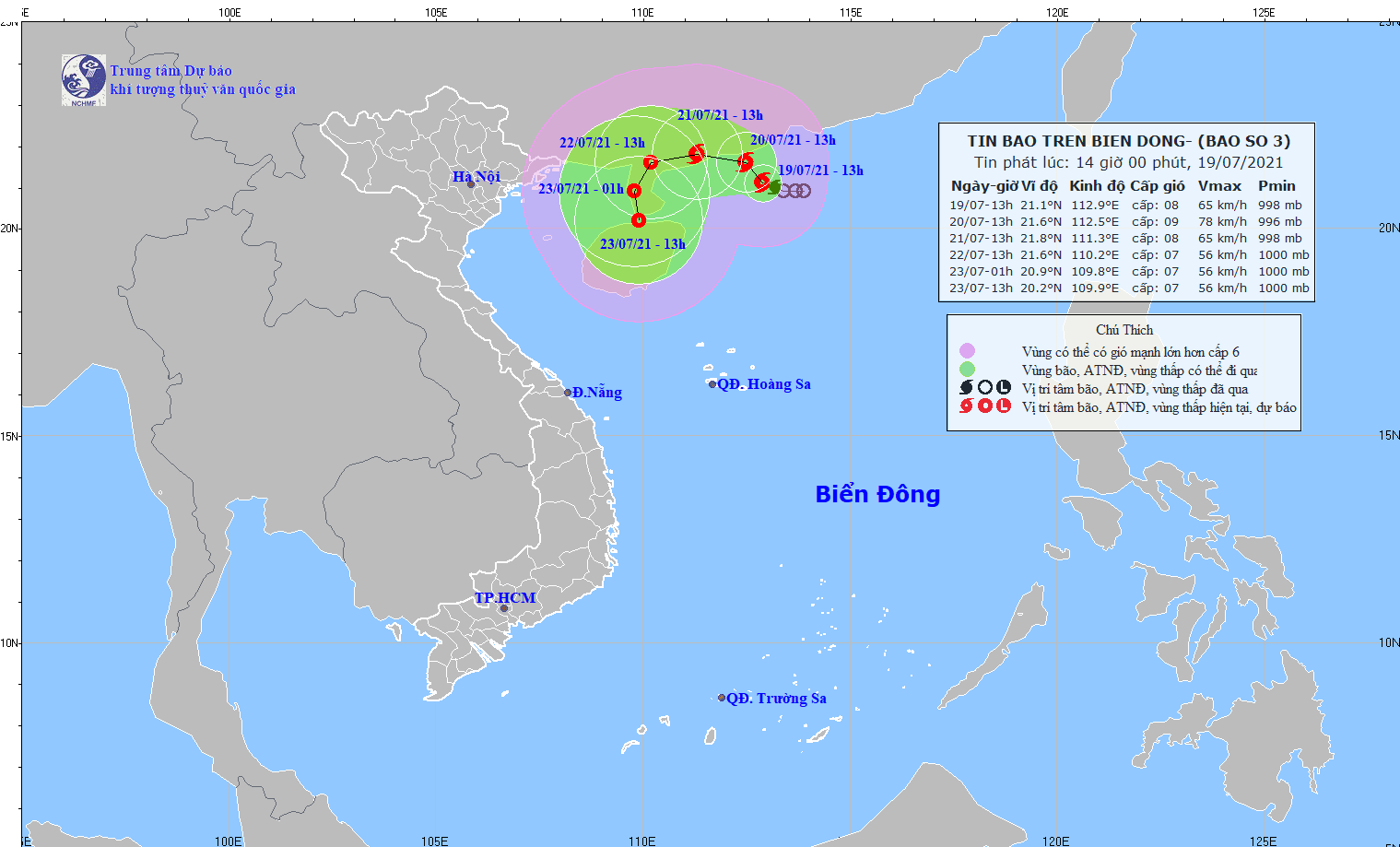 Bão số 3 hình thành trên Biển Đông