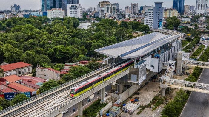 Ngắm đoàn tàu Nhổn - ga Hà Nội chạy thử 8,5km toàn tuyến trên cao