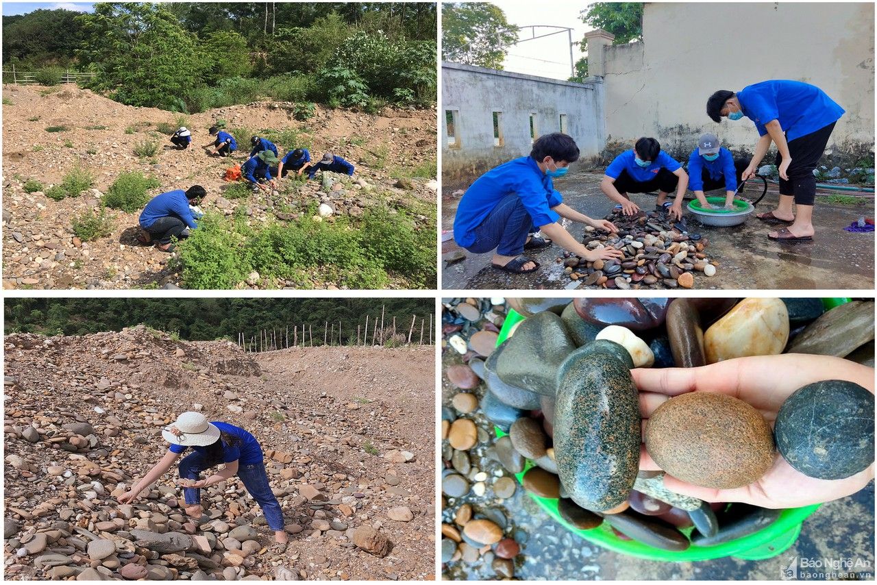 Thanh niên vùng cao Nghệ An vẽ hình trên đá suối, bán gây Quỹ phòng, chống Covid-19 