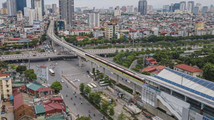 Ngắm đoàn tàu Nhổn - ga Hà Nội chạy thử 8,5km toàn tuyến trên cao