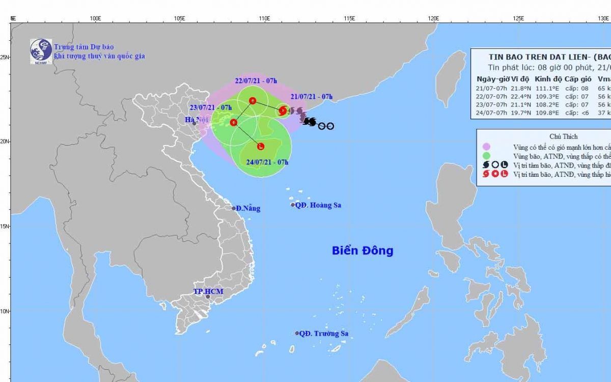 Bão số 3 trên đất liền suy yếu thành áp thấp nhiệt đới trong 24 tới