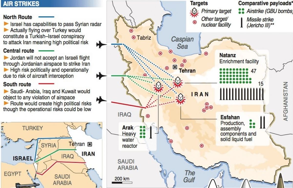 Israel chuẩn bị tấn công đồng loạt các cơ sở hạt nhân của Iran?