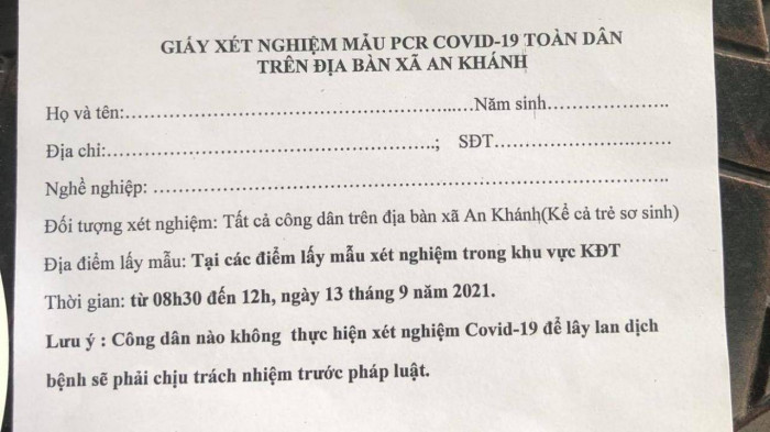 Lãnh đạo xã lên tiếng việc "mời trẻ sơ sinh đến xét nghiệm Covid-19"