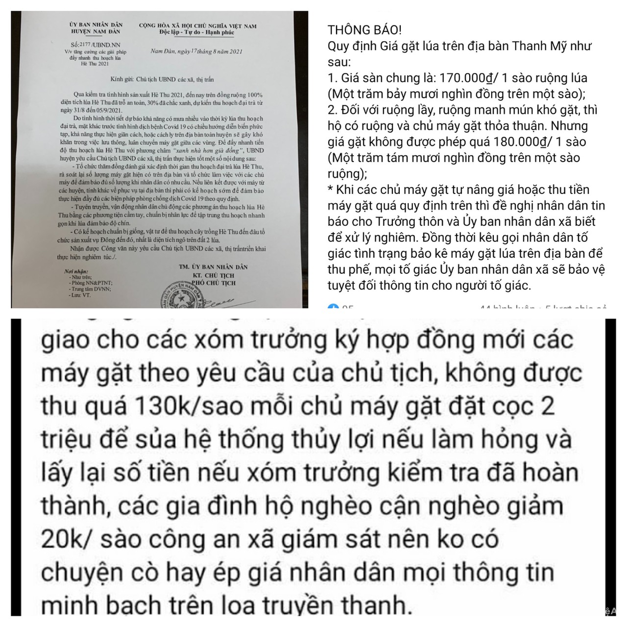 Nghệ An quản lý chặt máy gặt thuê mùa dịch