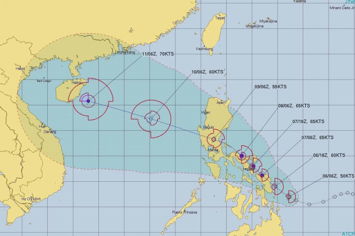 Bão Côn Sơn đang mạnh lên có thể đổ bộ vào miền Bắc