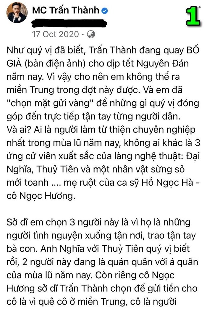 Trấn Thành tung sao kê, khẳng định tin đồn tài khoản có 120 tỷ là vu khống