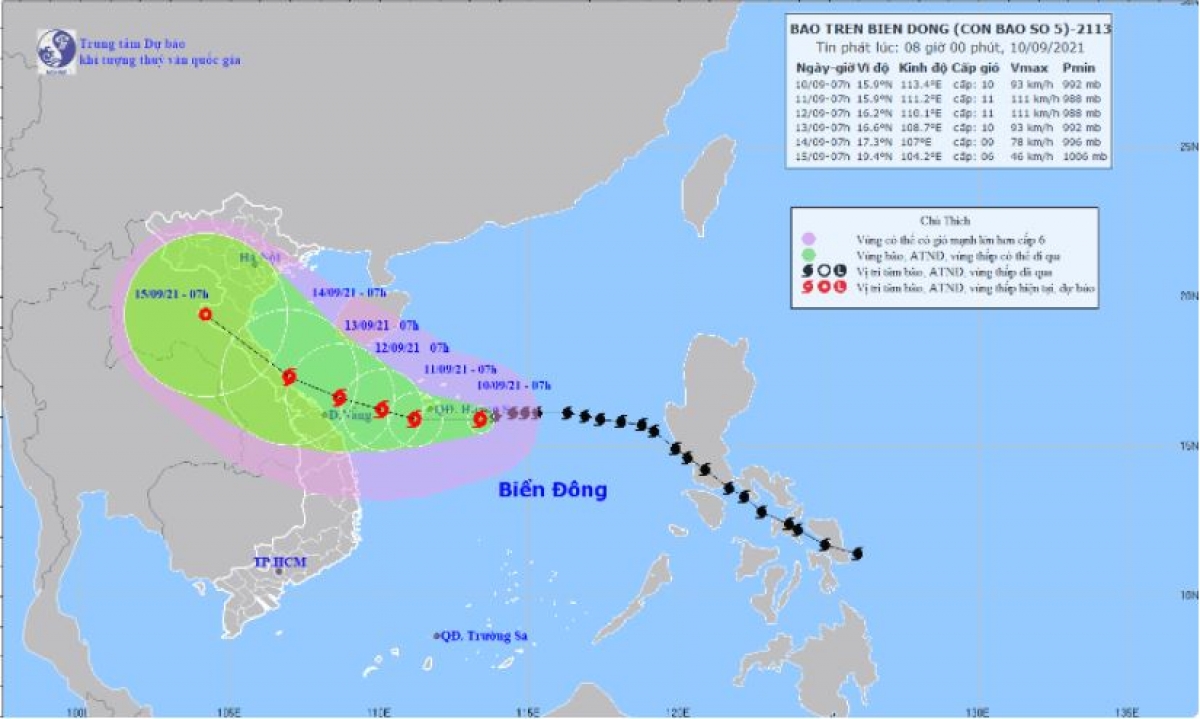 Bão số 5 cách Hoàng Sa khoảng 170km, gần tâm bão giật cấp 12