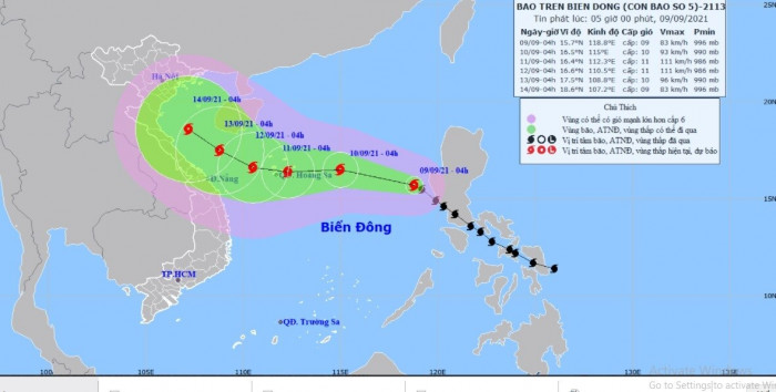 Bão Côn Sơn liên tiếp mạnh thêm trong 2 ngày tới, đất liền mưa lớn