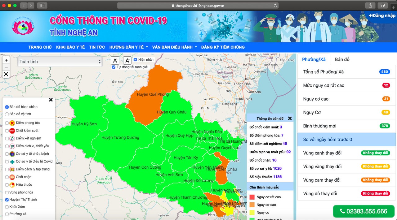 Nghệ An khai trương Cổng thông tin Covid-19