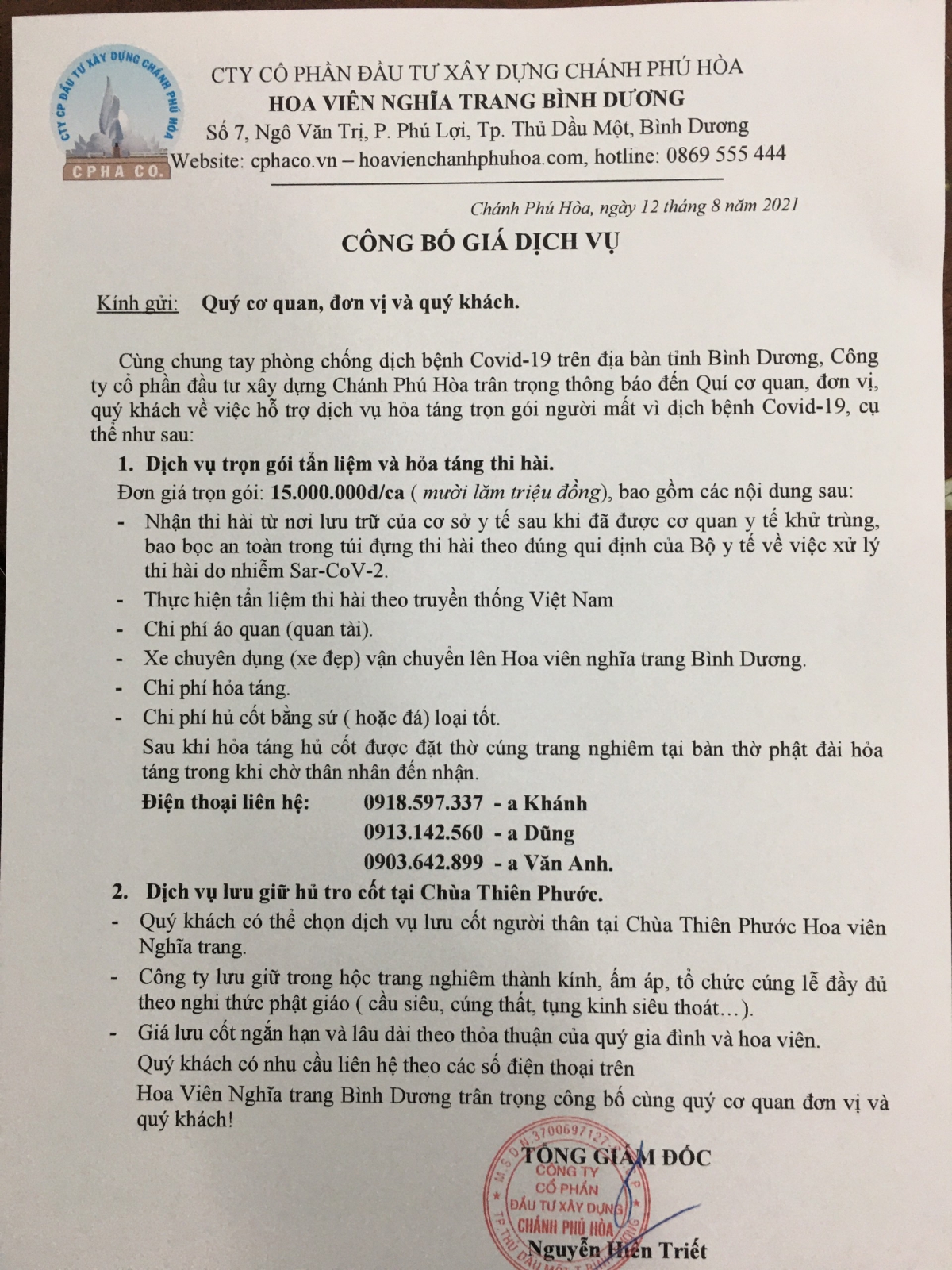 Bình Dương: Chi phí mai táng người mất do COVID-19 cao hơn giá niêm yết