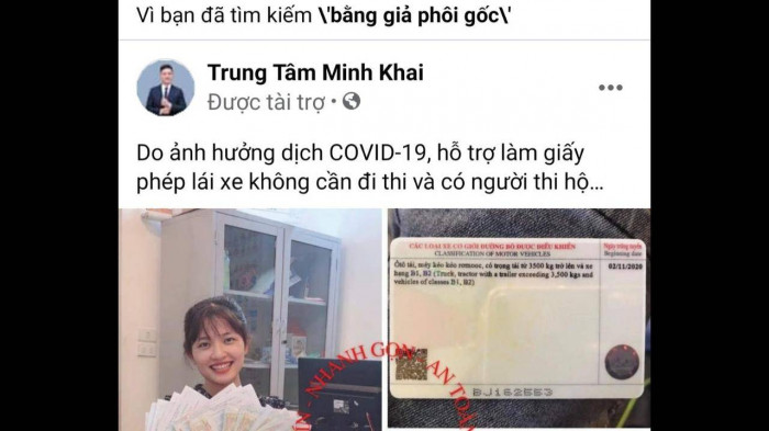 Công khai rao bán bằng lái "có mã QR, có người thi hộ" giá từ 4 triệu