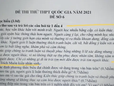 "Muôn kiếp nhân sinh 2" bất ngờ xuất hiện trong đề thi thử THPT Quốc gia 2021