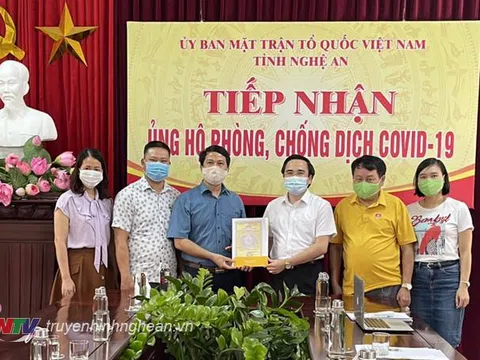 Ủy ban MTTQ tỉnh Nghệ An tiếp tục tiếp nhận trên 6,8 tỷ đồng ủng hộ quỹ phòng, chống dịch Covid-19