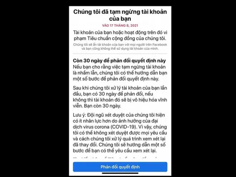 Hàng loạt tài khoản Facebook tại Việt Nam bị khóa sau một đêm