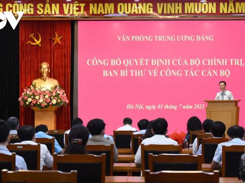 Bà Lâm Thị Phương Thanh và ông Đặng Khánh Toàn giữ chức Phó Chánh Văn phòng Trung ương