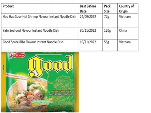 Ethylene Oxide bị giới chức Ireland phát hiện trong mỳ Hảo Hảo có nguy hại?