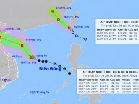  Áp thấp nhiệt đới liên tiếp vào Biển Đông, sắp có cơn bão số 3