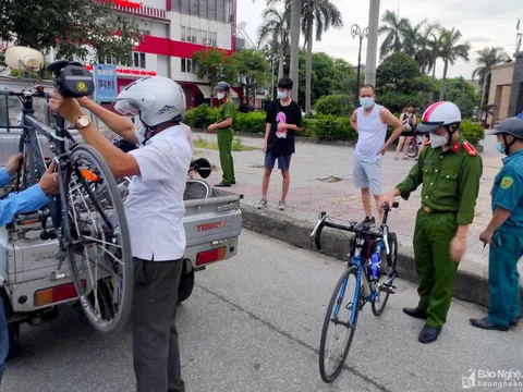 TP. Vinh tiếp tục xử phạt nghiêm các nhóm tập thể dục, hóng mát nơi công cộng