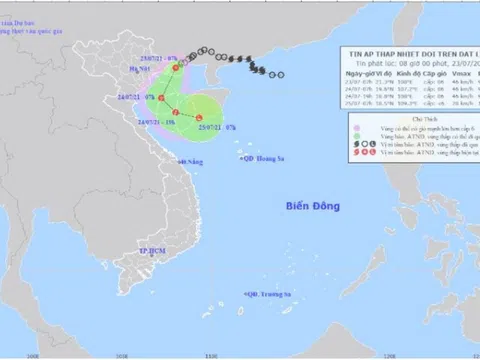 Áp thấp nhiệt đới đang trên vùng biển phía Bắc Quảng Ninh, giật cấp 8