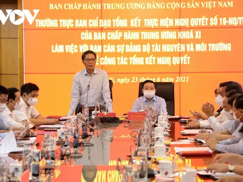 Bộ Tài nguyên và Môi trường cần vào cuộc quyết liệt hoàn thành các nội dung công việc