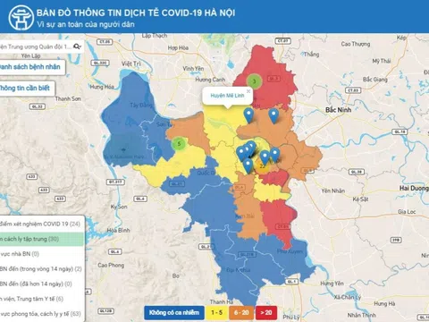 Hà Nội ra mắt bản đồ thông tin dịch tễ COVID-19