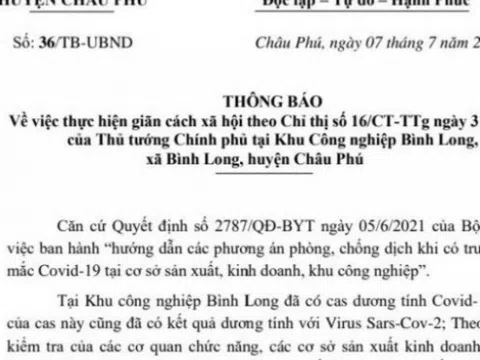 An Giang: Khu công nghiệp có ca dương tính giãn cách xã hội theo Chỉ thị 16