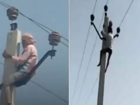 Muốn tái hôn nhưng bị gia đình phản đối, người đàn ông 60 tuổi trèo lên cột điện cao thế dọa quyên sinh