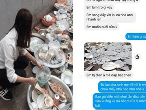 Đến nhà bạn trai ăn giỗ phải rửa 10 mâm bát, cô gái đập bể hết rồi đi về