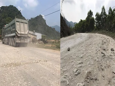 Nghệ An: Xe chở đá cày nát đường tỉnh