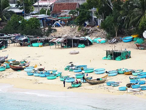 Thuyền thúng làng chài Xuân Hải