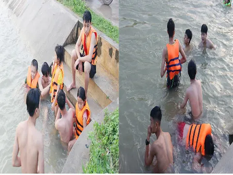 Nghệ An: Bất chấp nguy hiểm, người dân vẫn chen chúc tắm kênh đào ở Yên Thành