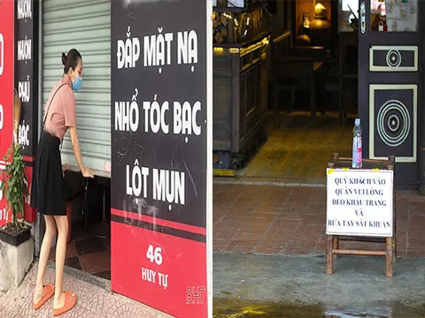 Người dân TP Hà Tĩnh đóng cửa hàng quán để phòng dịch Covid-19