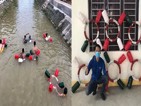 Nghệ An: Độc đáo mô hình "Lốp xe cứu hộ" phòng chống tai nạn đuối nước