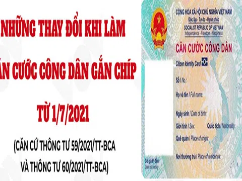 5 thay đổi cơ bản khi cấp Căn cước công dân gắn chíp từ 1/7/2021