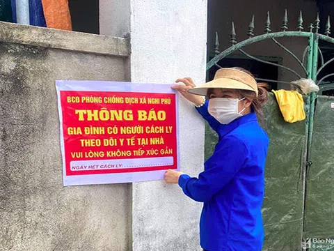 TP Vinh: Dán biển báo "gia đình có người cách ly" để người dân hạn chế tiếp xúc