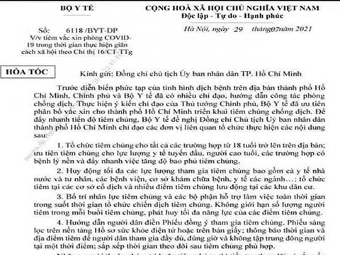 TP.HCM: Tiêm chủng toàn dân từ 18 tuổi trở lên, ưu tiên nhân viên y tế, người già