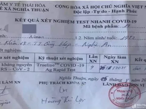 Nghệ An tiếp tục phát hiện lái xe sửa giấy test nhanh để lưu thông trên đường