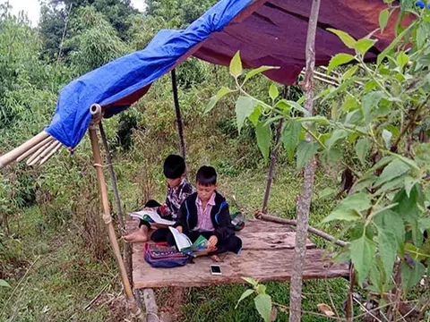 Học trò xứ Nghệ lên núi dựng chòi “tìm sóng” học trực tuyến