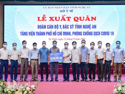 Nghệ An tiếp tục xuất quân tăng viện cho Thành phố Hồ Chí Minh chống dịch Covid-19