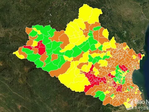 Hàng loạt địa phương ở Nghệ An điều chỉnh cấp độ dịch, chỉ còn 46 xã vùng đỏ
