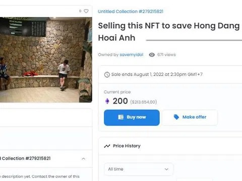 NFT 'save Hong Dang - Ho Hoai Anh' được rao bán với giá 5 tỷ đồng