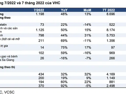 Doanh thu tháng 7 của 'nữ hoàng cá tra' Vĩnh Hoàn tăng 48%