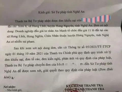 Hưng Nguyên (Nghệ An): Doanh nghiệp đấu giá tư nhân An Mạnh bị "tố" đấu giá 11 lô đất có nhiều sai phạm?